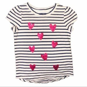 Cat & Jack glittery hearts Short Sleeve Top 3T